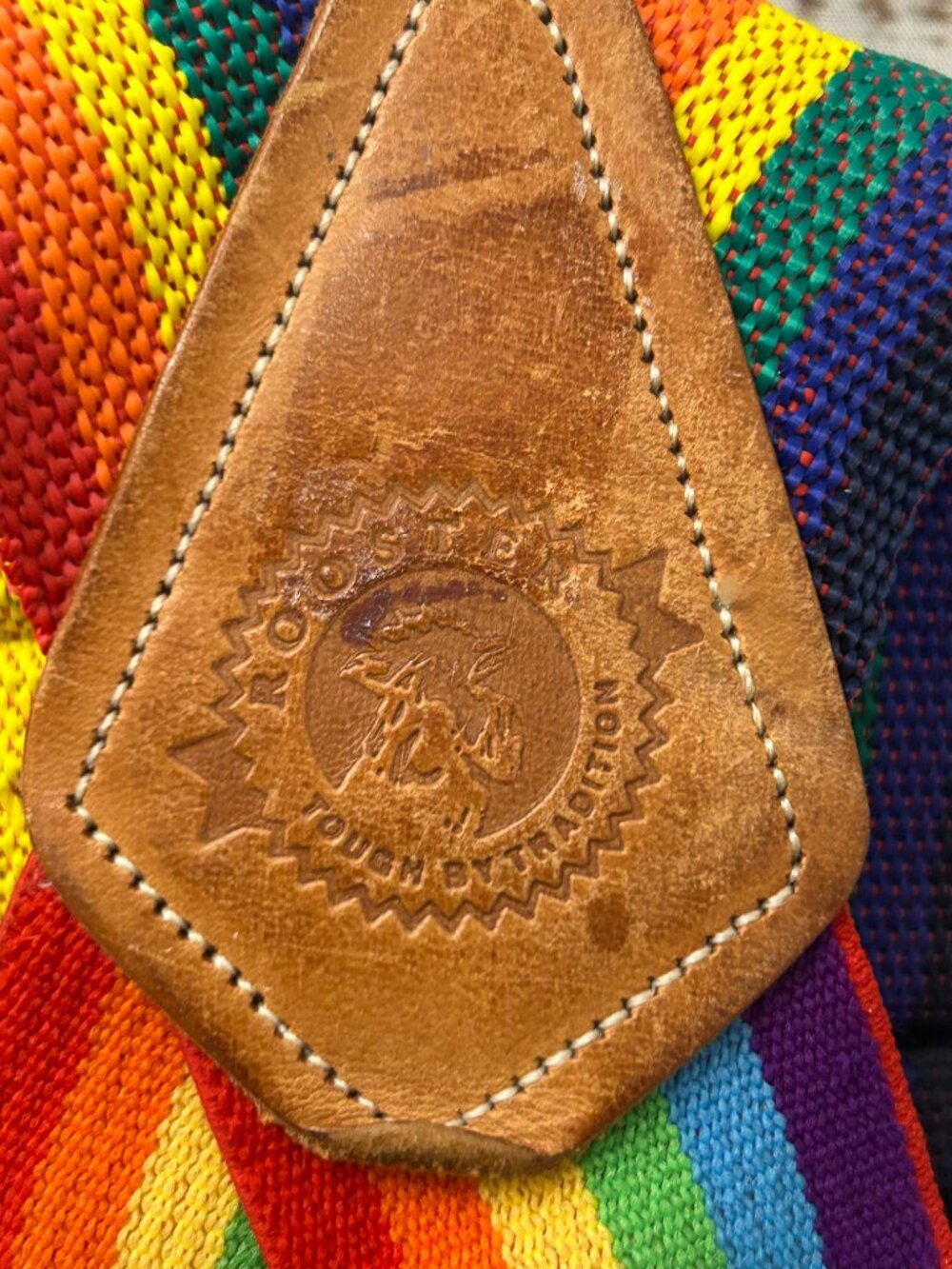 Vintage Rooster Brand Rainbow Suspenders - Picture 3 of 3